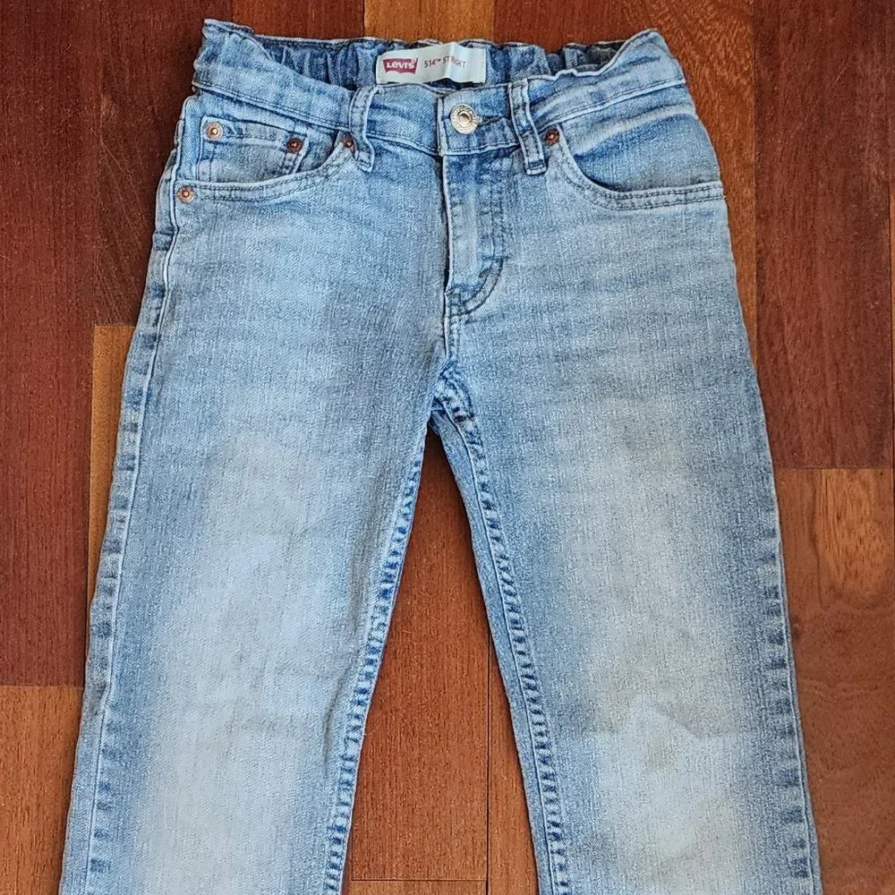 Levi's 514 Kids Light Wash Straight Jeans Size 8